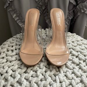 Cape Robbin Fusion Clear Chunky Block High Heels